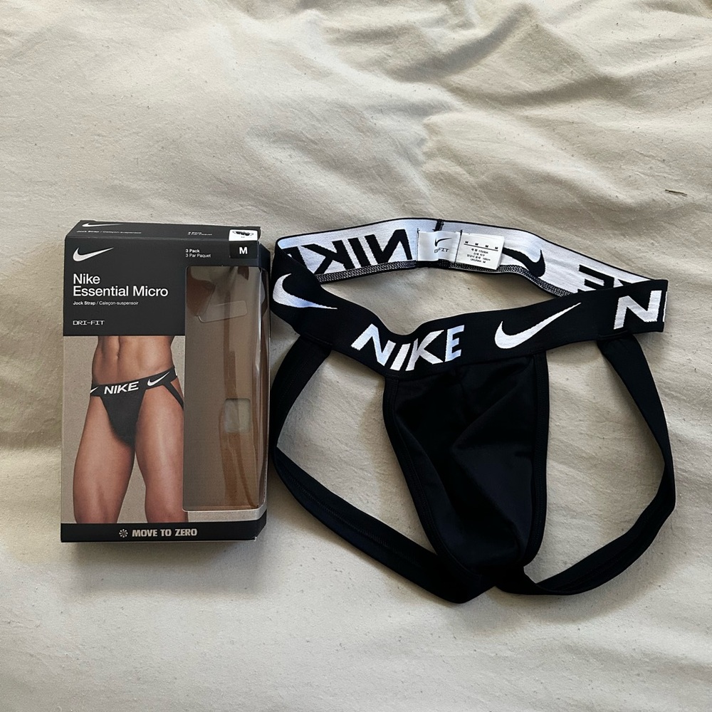 Nike Black Men's Athletic Jockstrap with Branded Elastic Waistband
